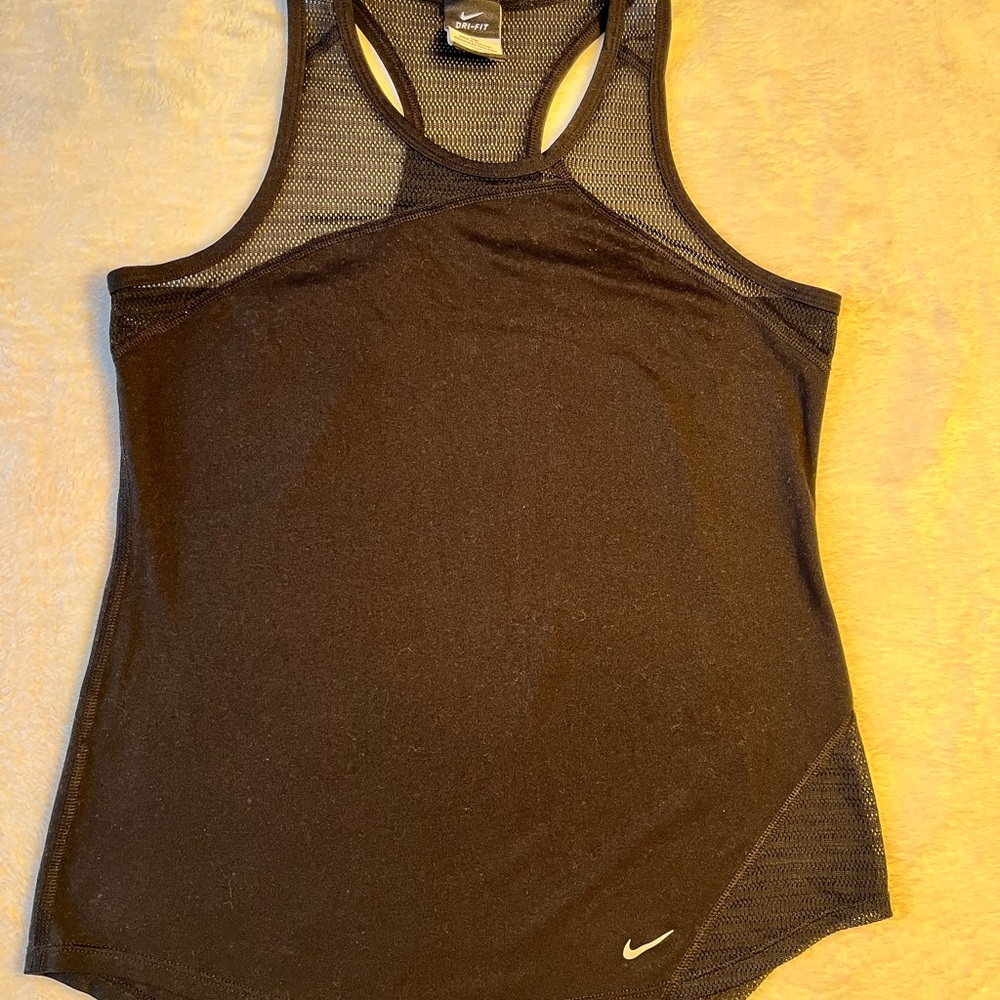 Nike Black Mesh Racerback Performance Tank
